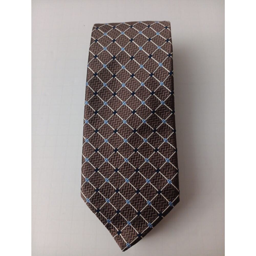 Robert Talbott Best of Class Mens Tie Silk Made In USA Taupe Geometric